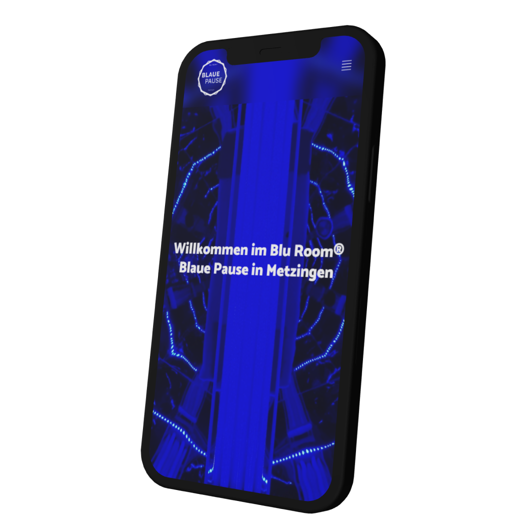 Smartphone mit Blaue Pause Website
